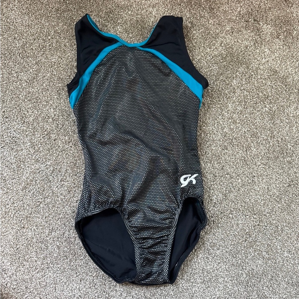 GK leotard child medium blue and black